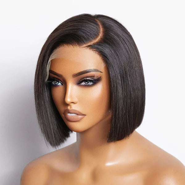 JADA <p> Custom HD Closure Wig Cambodian Human Hair 8-inch Bob